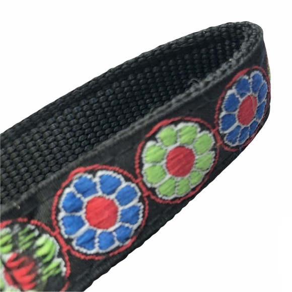 Dog Collar Flower Power M/L Black Buckle - Picture 6 of 9